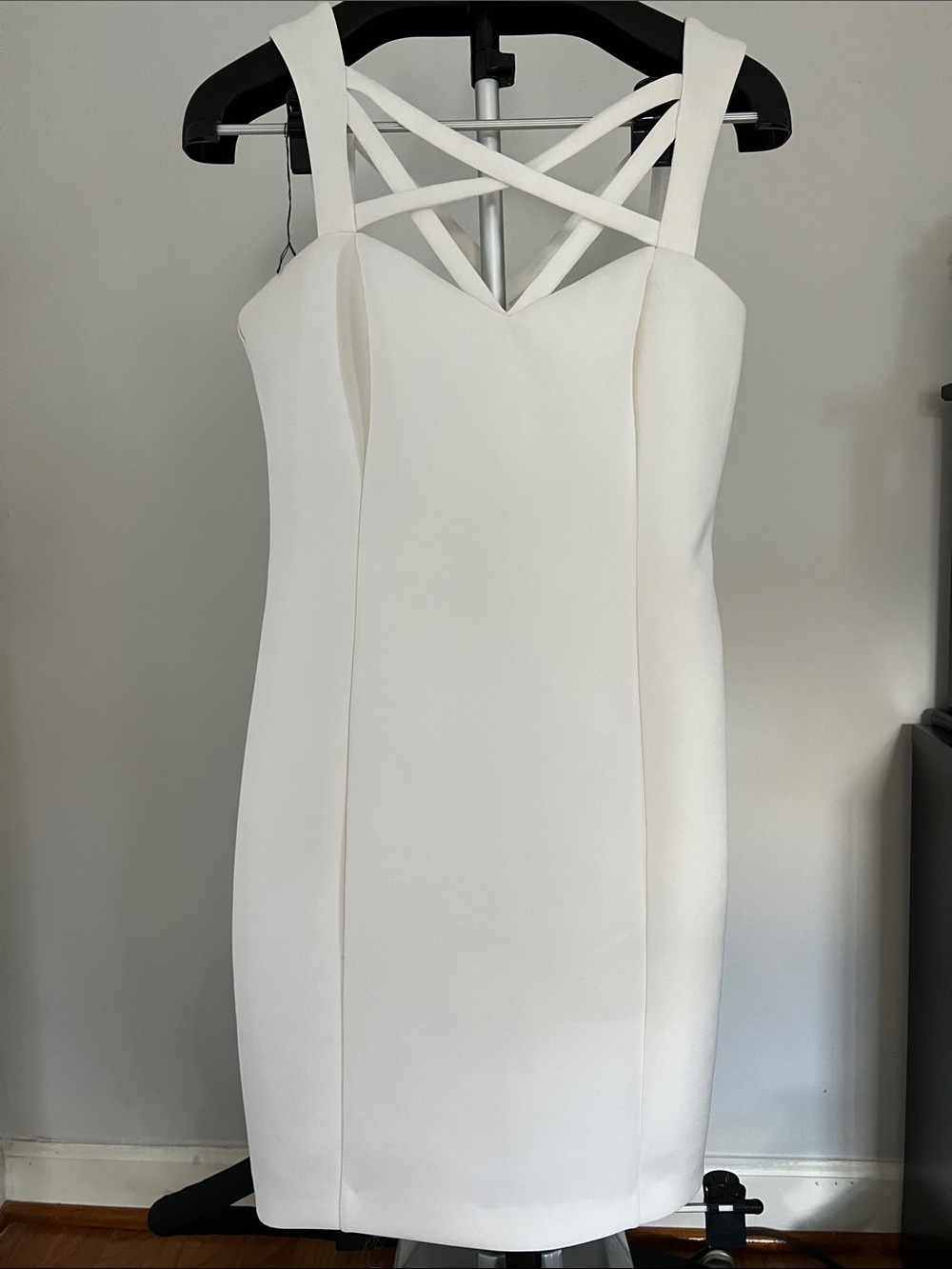 Guess White Strappy Crisscross Mini Dress